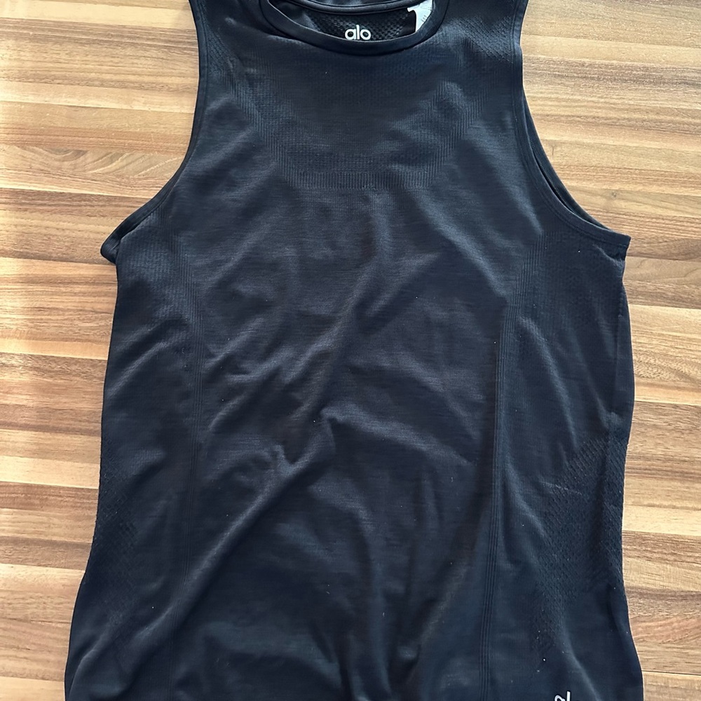 Alo Black Sleeveless Tank Top